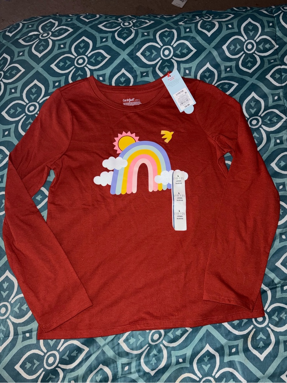 Cat & Jack Girls' Long Sleeve 'Rainbow' Graphic T-Shirt